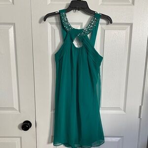 City Studio Teal Embellished Mini Dress